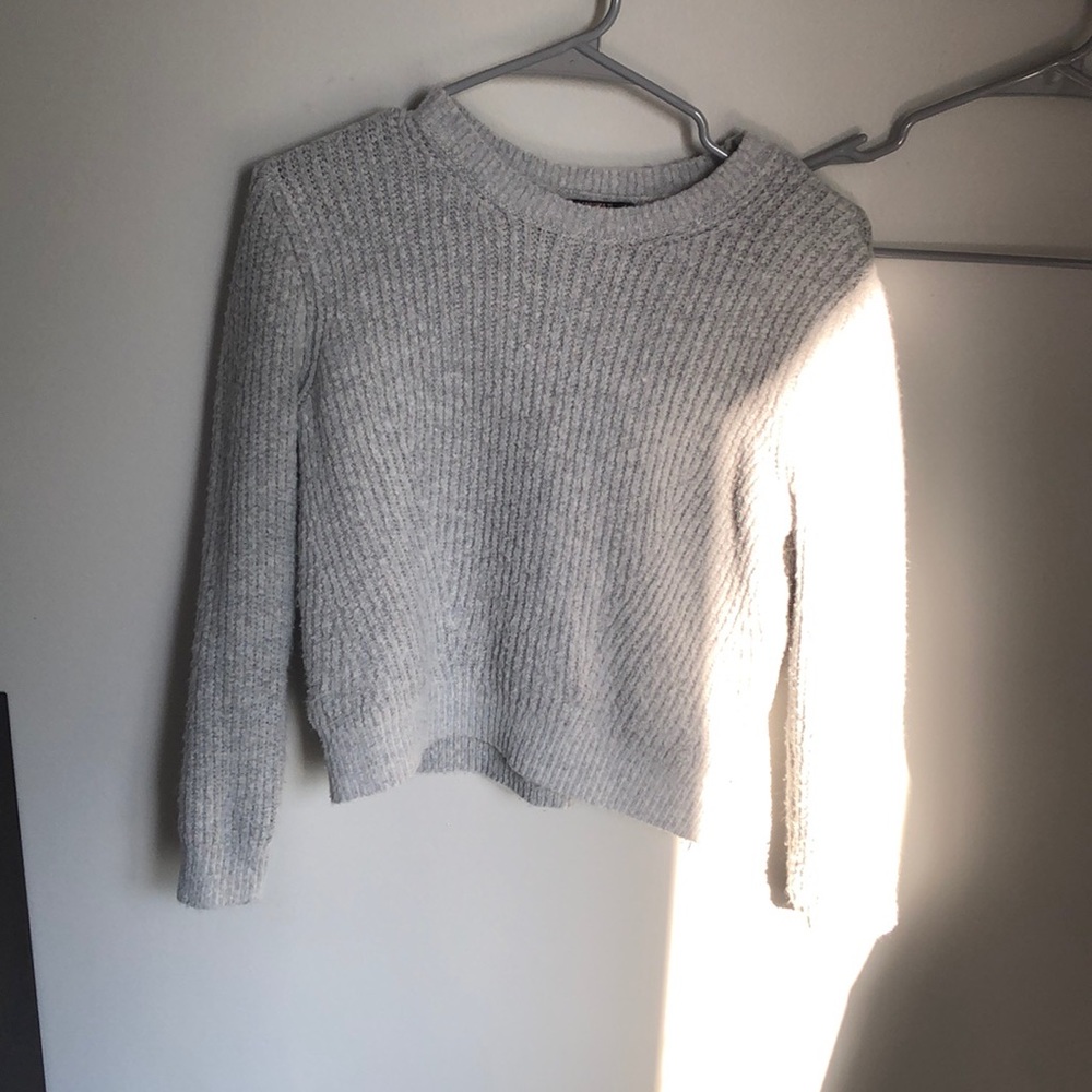 Gray sweater cozy for the cold days